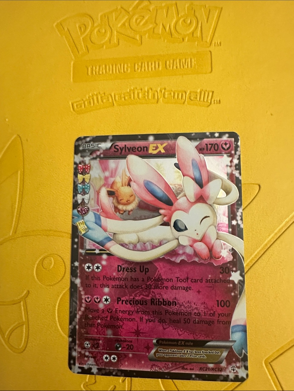 Pokémon Sylveon EX Holo Rare Pink Trainer Card